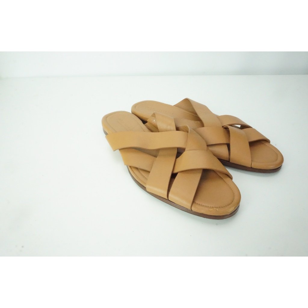 John Varvatos Dark Tan Nappa Leather Strappy Sandals Sz 11 Brand New John Varvatos Dark Tan Nappa Leather Strappy Sandals Sz 11 Brand New